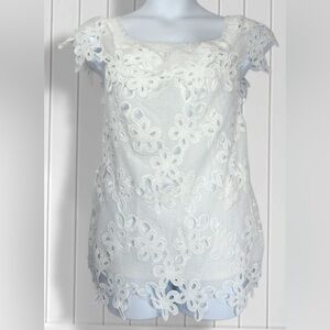 Boho Feminine White Lace Floral Top